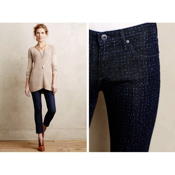 AG Adriano Goldschmied Dotted Stevie Ankle Denim Jeans ( 27 ) - Picture 1 of 5